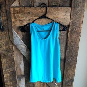 Under Armour tank. ocean blue. large. V neck